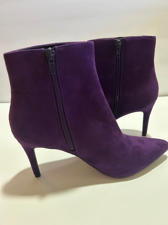 Red delicious Shoes - Women's Purple Ankle Boots with Side Zipper